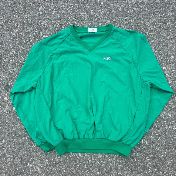 Vintage 80's Team KOOL Green ( Cigarettes ) Embroidered Pullover Windbreaker XL - Picture 1 of 4